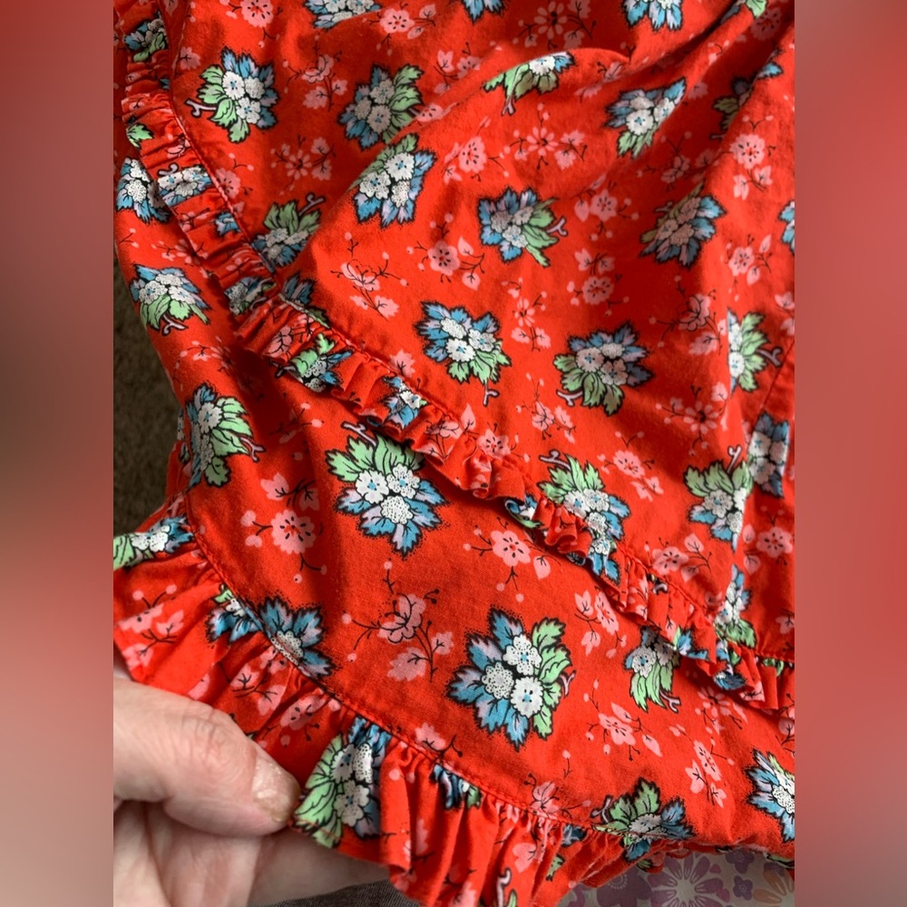 Vintage 90s Red with flowers dress size 12 months - Picture 7 of 9
